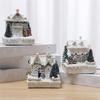 ABBY-Christmas Scene Village Town Winter Snow Village LED Light Decoration Gift Holiday Desktop Decoration