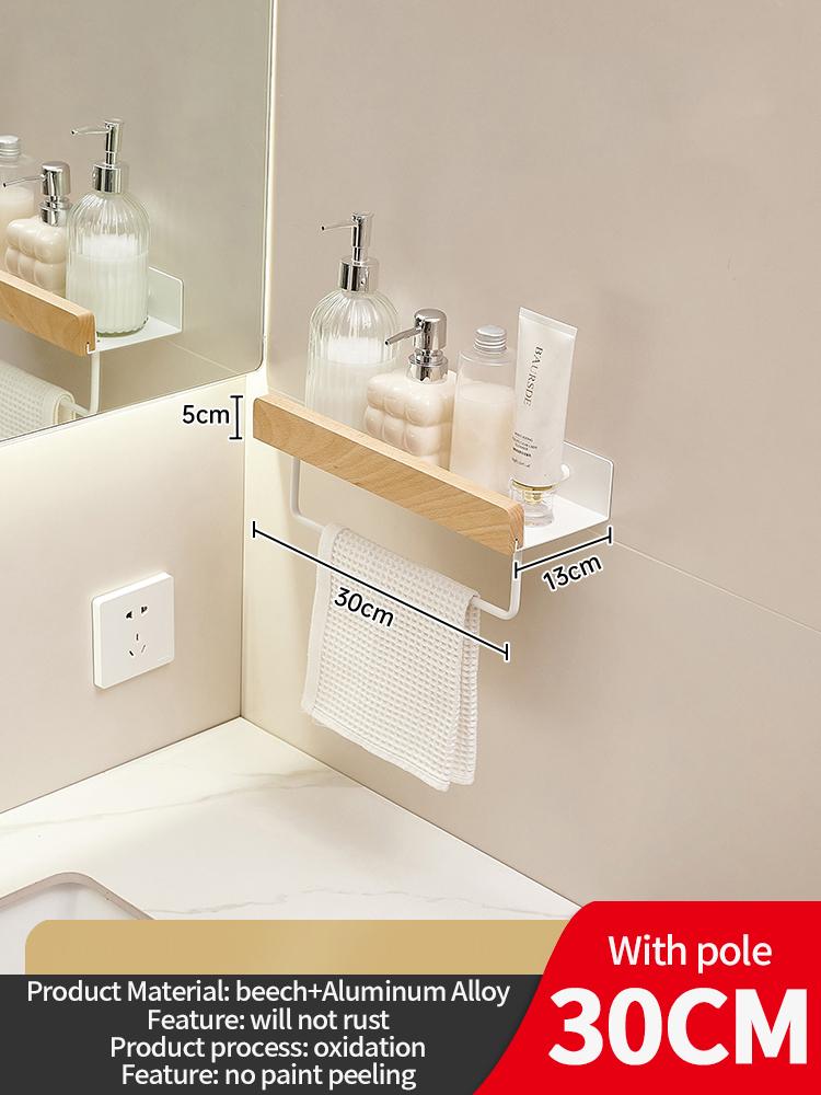 Wood Aluminum Waterproof for Bathroom Shelf Shelves Shampoo Makeup Storage Holder Accessories Kitchen Sorage Bath Accessories