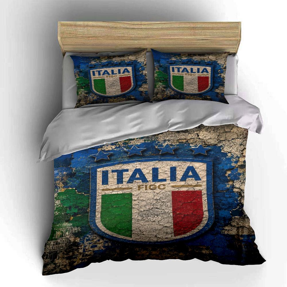 Italia Flag Soccer Bedding Set Bedding set (1 duvet cover, 2 pillowcases, duvet not included)