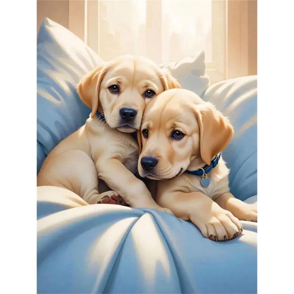 DIY Diamond Painting Cute Puppy Cross Stitch Kit Mosaic Art Diamond Painting Full Circle Diamond Home Decoration