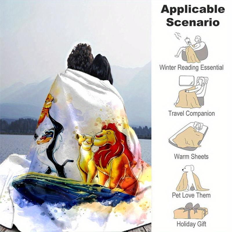 1pc, Seasonal Universal Blanket, Home Decoration, Lion King Inspired Throw, Soft Flannel Throw Blanket - Versatile & Cozy for Bedroom, Livin