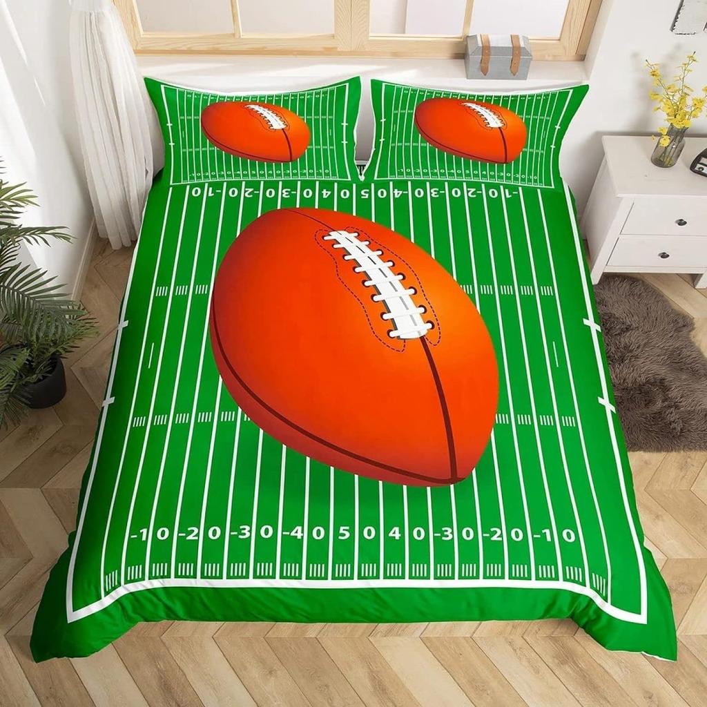 Регби Американский футбол Домашний текстиль Цифровая печать Комплект постельного белья из трех предметов