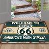 Retro Highway 66 Doormat Retro American License Plate Home Decoration Floor Welcome Mat Front Door Indoor Mat Decoration Carpet