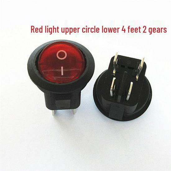 Кулисный переключатель KCD1: Круглый, Подсветка, 2/3/4-контактный, 2/3-позиционный, 6A 250V, Отверстие 20 мм.