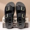 Fashion New Design Men's Sandals Casual Summer Beach Half Drag Outdoor Wear Anti-Slip Slippers Metal Buckle Cool Slides Shoes Flip Flops
