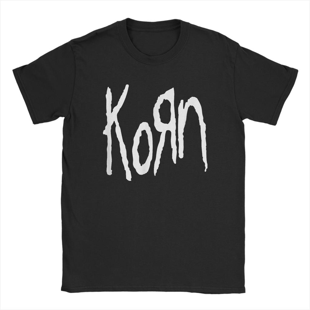 Уличная футболка Летняя группа Korn Хиппи футболки Чистый хлопок футболка для мужчины Y2K Повседневный узор Короткий рукав футболки
