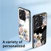 For Xiaomi Redmi Note 14 5G Case Floral Pattern TPU+Tempered Glass Protective Phone Cover
