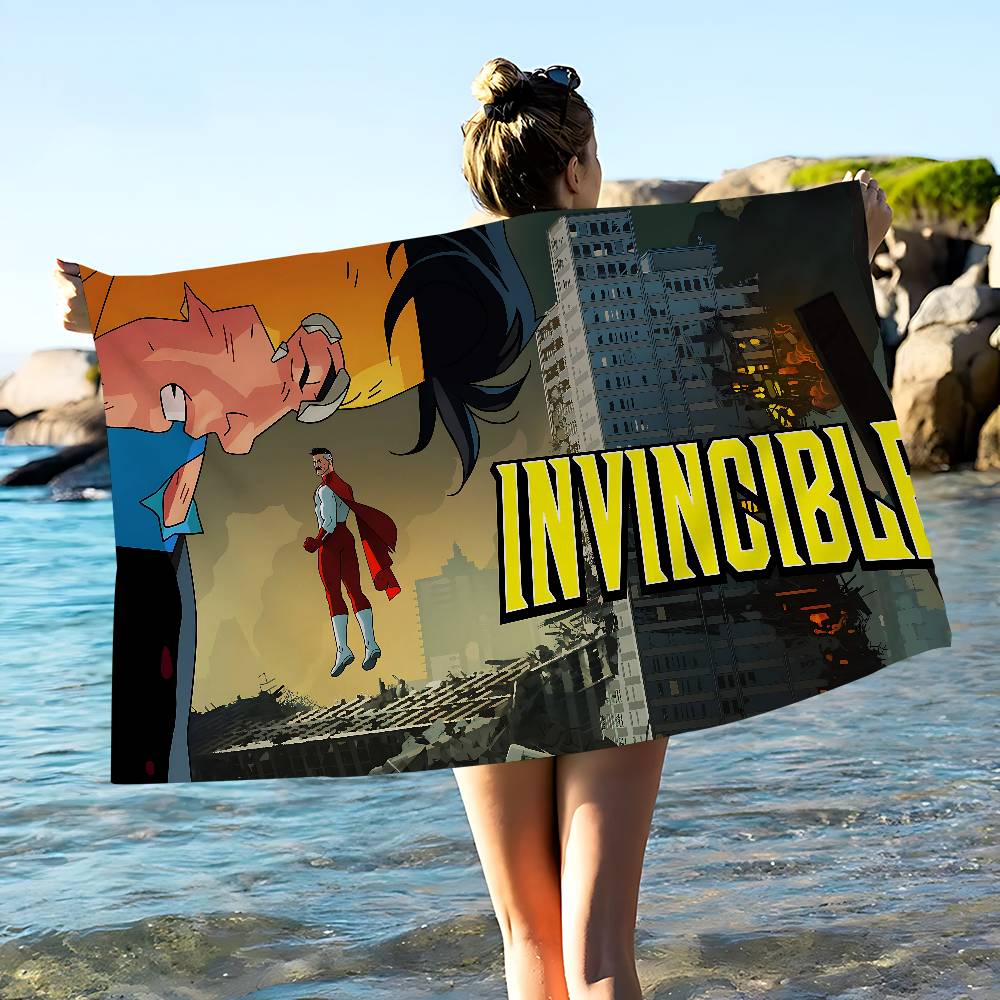 Анимация I-Invincibles Микрофибра Печатное Пляжное Полотенце Альпинизм Йога Пляж Плавание Бег Впитывающее Мягкое Полотенце