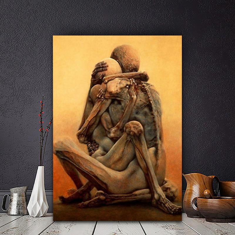 Zdzislaw Beksinski Art Anime Posters Sticky Whitepaper Sticker DIY Room Bar Cafe Kawaii Room Decor