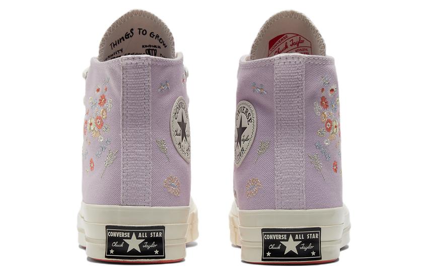 Кеды Chuck 70 Wmns Converse High 'Вышитый цветочный принт - Бледный аметист' Женские A01584C