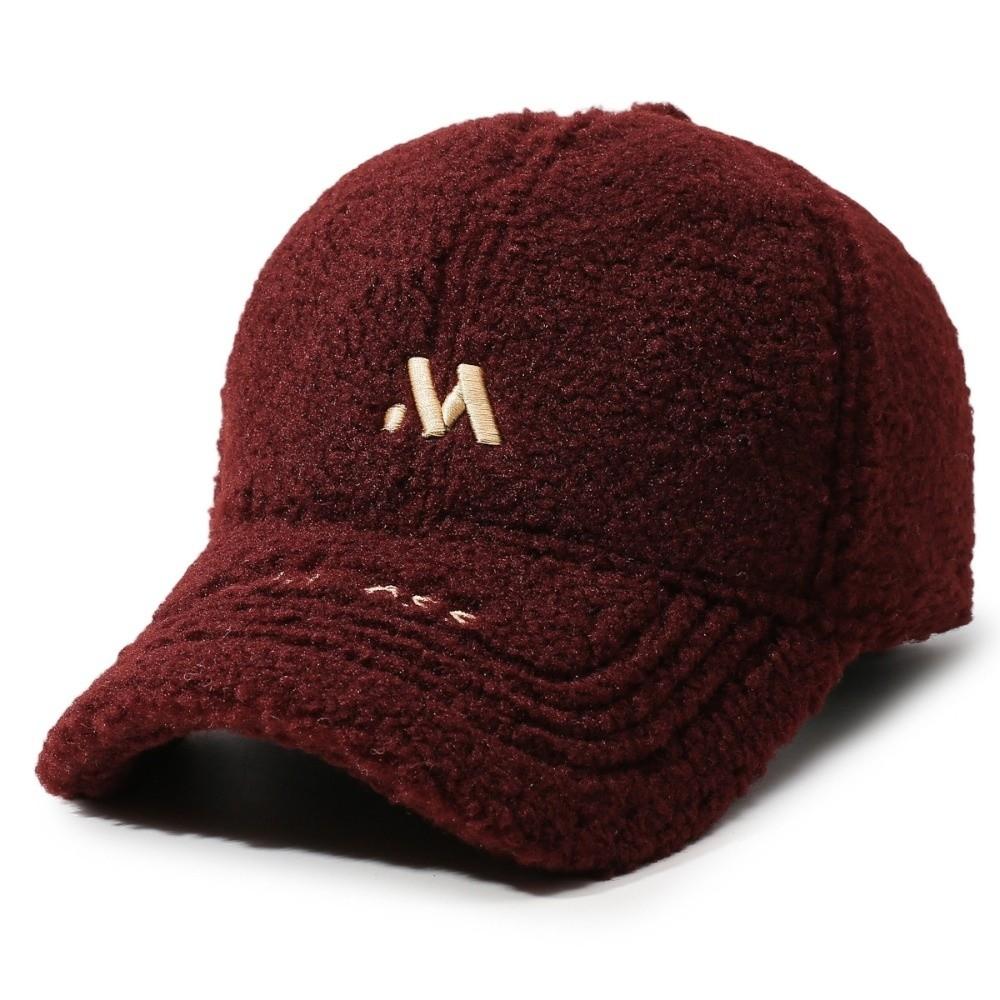 Teddy Velvet Baseball Cap Imitation Cashmere Embroidered Cap Simple Plush Duckbill Cap  Unisex