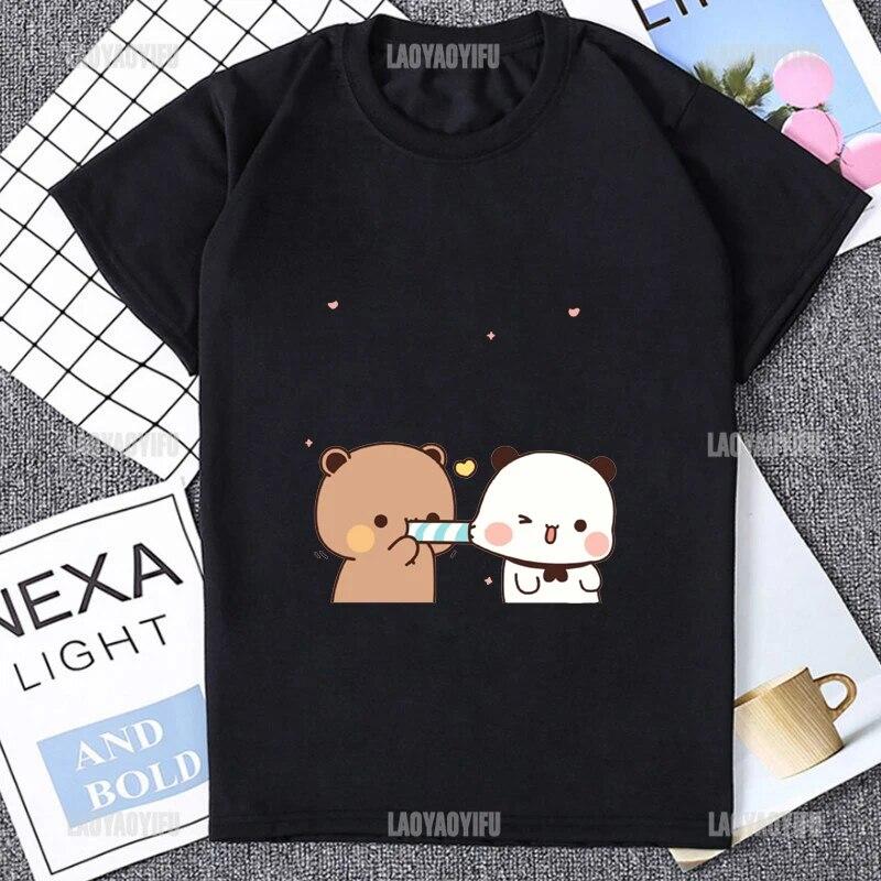 Kawaii аниме Bubu Dudu с принтом и графикой, модная одежда для пар, повседневная хипстерская футболка унисекс, уличная женская футболка в стиле Харадзюку