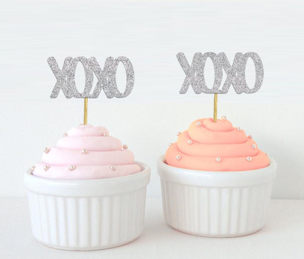 Дарлинг Сувенир| Топпер для кексов XOXO| Объятия и поцелуи Свадебная вечеринка Набор украшений для десертов - Pack Of