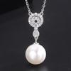 Shell Pearl Earrings White Necklace Pendant Two-piece Set Retro Design Atmospheric Women