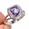 Кольцо из серебра 925 пробы с натуральным розовым аметистом и драгоценным камнем ручной работы S.7 C2y26