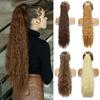Synthetic Double Strap Ponytail Extensions Clip In Long Wavy Curly Ponytail Wrap Around Ponytail Heat Resistant  For Women Cosplay Wear