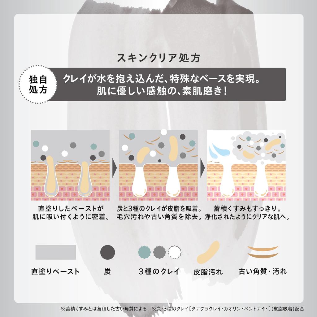 ONE BY KOSE Face Wash Pore Double Black Washer Body 140 г Sebum Dullness Dead Skin Clay