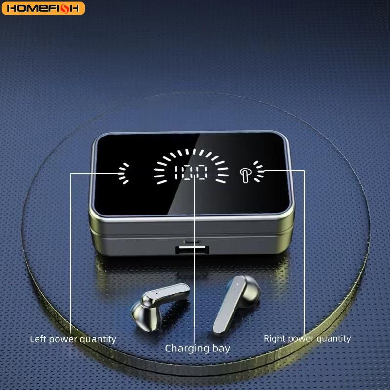 S20 BT Earphone Headphones Mirror Wireless Stereo Headset with Digital DisplayTouch Control Sports Earbuds for Gaming