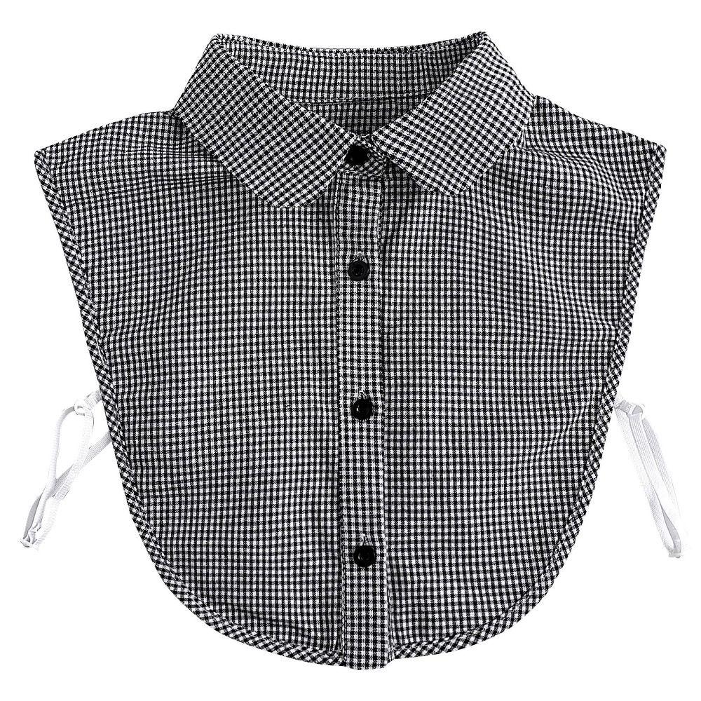 Black Plaid Fake Collar Houndstooth Adjustable Neckline Retro False Blouse Collar Female