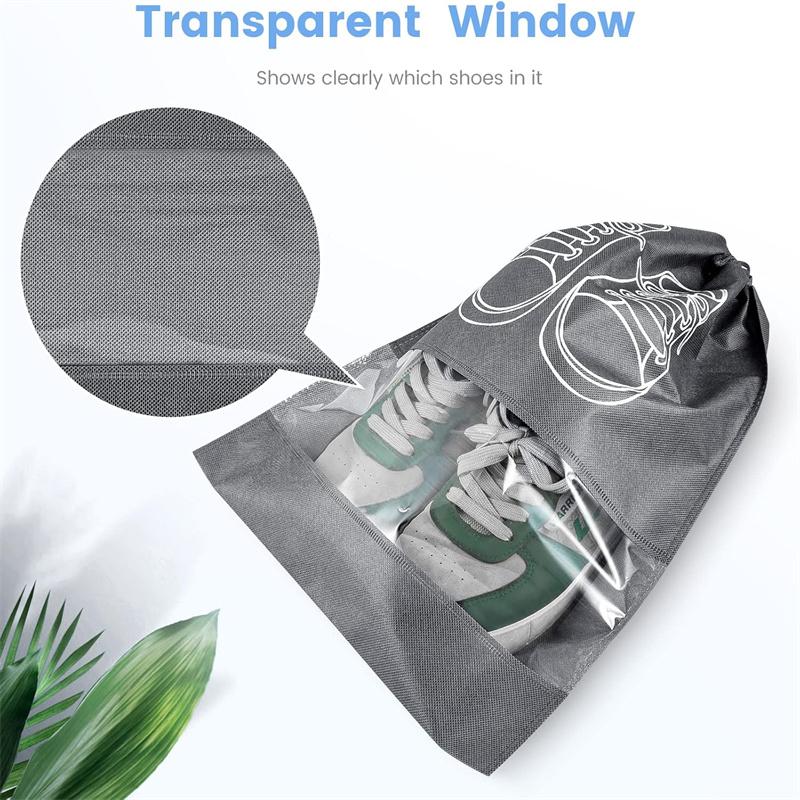 Портативная дорожная сумка для обуви, водонепроницаемая сумка для обуви для спортзала, путешествий, компактная пыленепроницаемая сумка для хранения с веревкой, нетканый мешок для обуви
