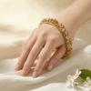 Hollowed Floral Chinese Flower Bangle Enamel Women's Hand Bracelet  Gifts for Women Girl