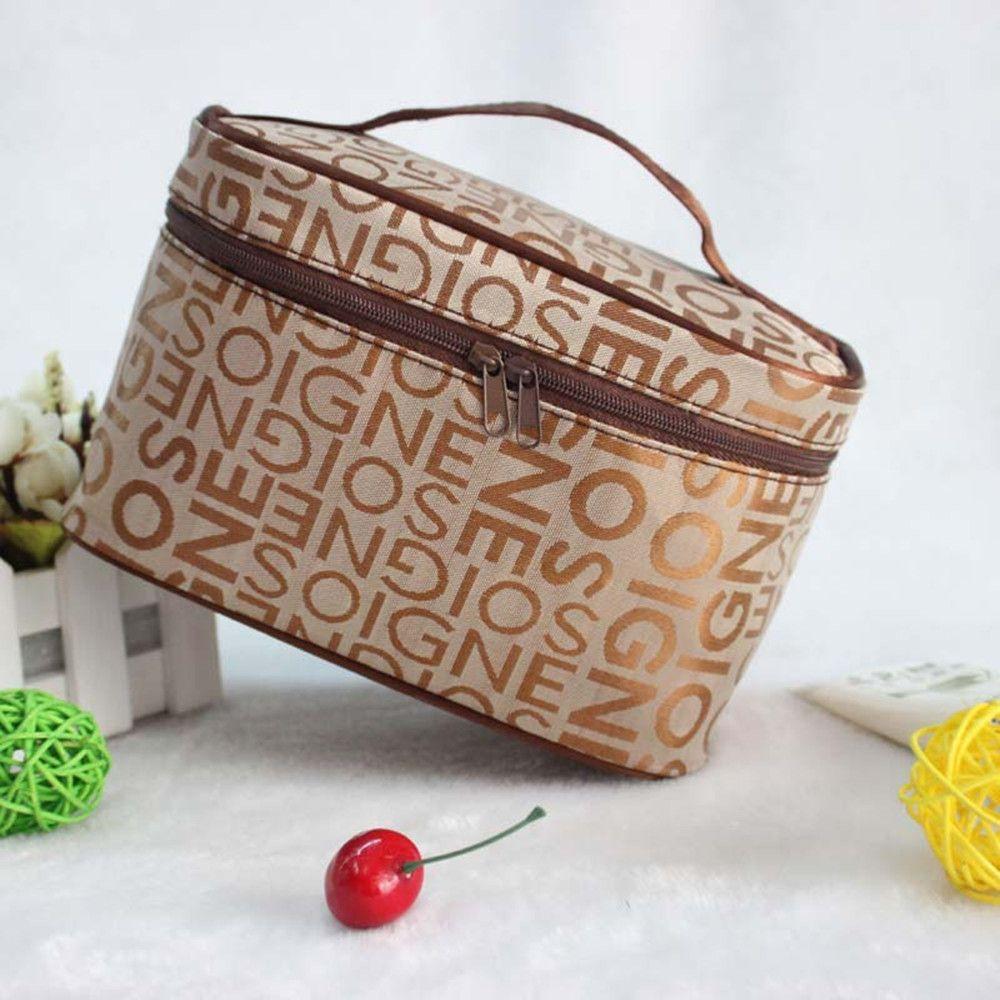 Leather Waterproof Beauty Squar Portable Storage Wash Bag Women's Cosmetic Organizer Makeup Bag