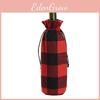 Стильный черно-белый клетчатый чехол для винной бутылки, идеально подходящий для праздничного подарка