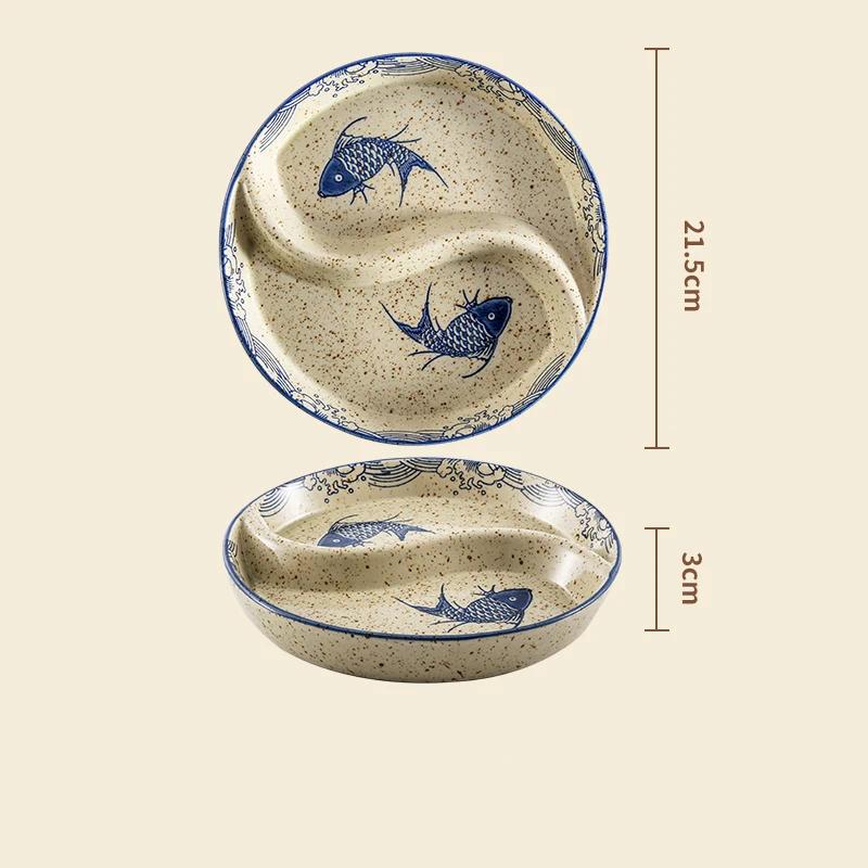 Ретро креативные керамические тарелки современный стиль круглая тарелка для закусок фрукты тарелка уникальная изысканная праздничная бытовая посуда