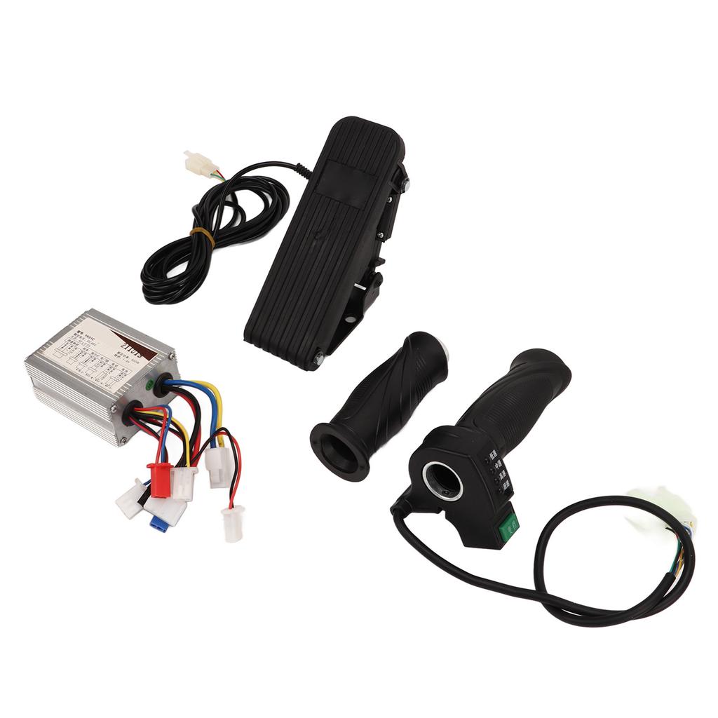 48V 500W Electric Bicycle Brushed Controller Electric Bike Conversion Kit with 4 Speed Throttle Grip Throttle Pedal