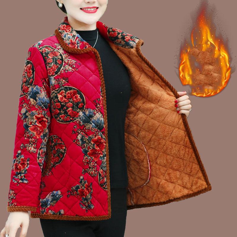Женская осенне-зимняя теплая куртка с лацканами в стиле ретро, короткая теплая куртка с принтом и подкладкой, стеганая куртка