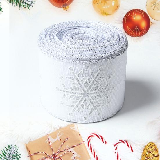 Рождественская лента из тонкого льна с принтом снежинок, многофункциональная тканая лента для создания атмосферы, украшения для рукоделия