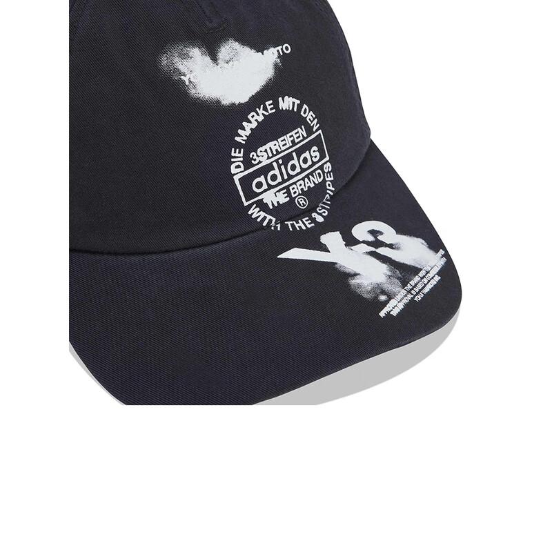 Y-3 Графическая кепка Хлопковая бейсболка Унисекс кепки Черная 53-KC3339