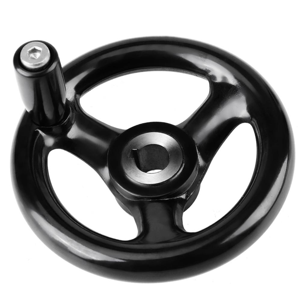 1 шт 12*100 мм черный круглый 3-спицевый маховик для токарного фрезерного станка