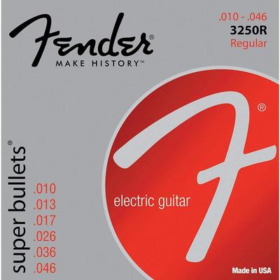 Струны для электрогитары Fender Super Bullet Никелированные с пулей Регулярные струны 3250R, Сталь, С шариком, .010-.046