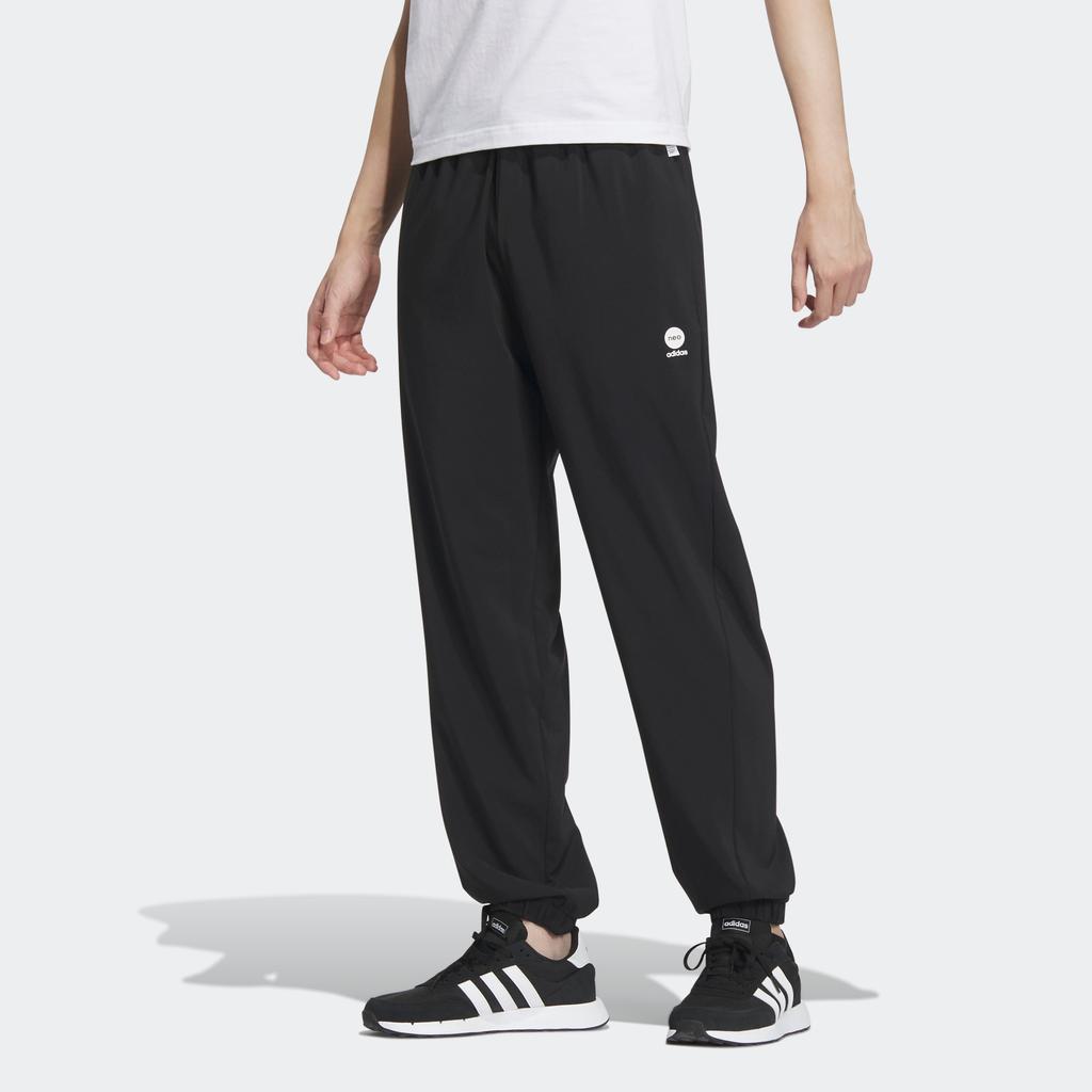 Adidas Нео тканые спортивные штаны с простым логотипом мужские низ черный IB7682