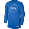 Nike X NBA Collaboration Oklahoma City Thunder Letter Round Neck Pullover Long Sleeve T-Shirt Unisex Tops Blue HF1500-403