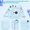 kinokoo Instax Mini 12 Case, Fujifilm Instax Mini 12 Camera Case with Snap Closure and Shoulder Strap (Blue)