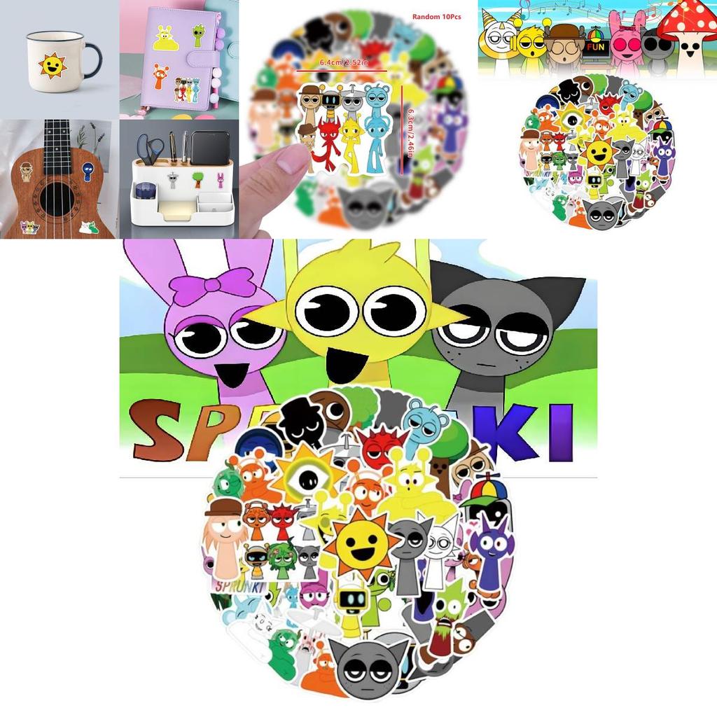 55 шт. Милые водостойкие наклейки Incredibox Sprunki для креативного украшения