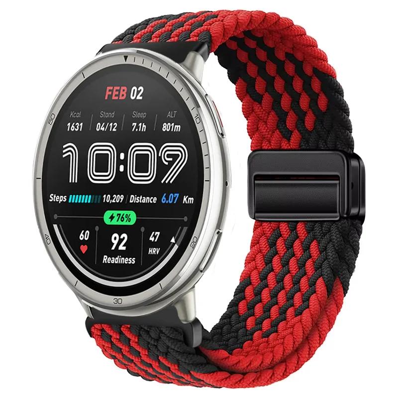 20 мм 22 мм Плетеный нейлоновый ремешок для Amazfit Active 2/GTS 4 Mini Магнитный ремешок Браслет Amazfit Bip 6 5 GTR 4/Balance Браслет