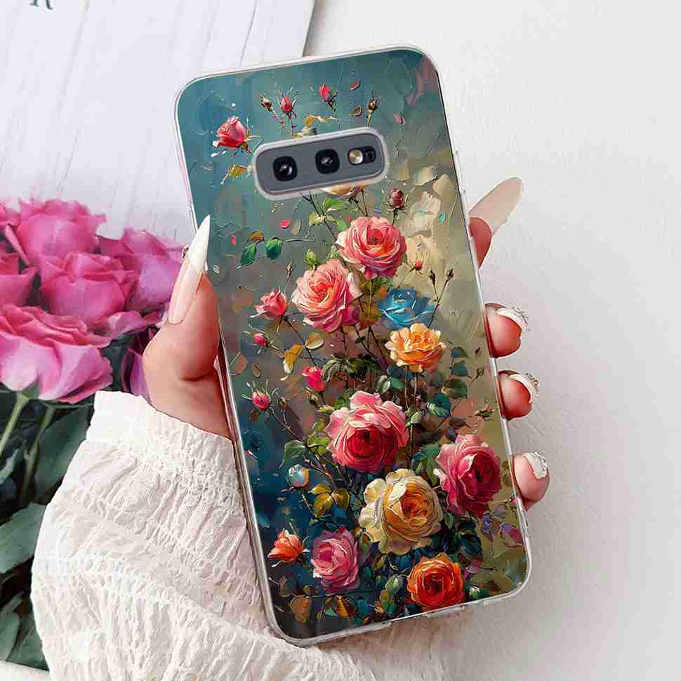 For Samsung Galaxy S10e SM-G970 Case Fashion Painted Flowers Soft Silicone TPU Cover For Samsung S10e S10E SM-G970F 5.8" Bumper