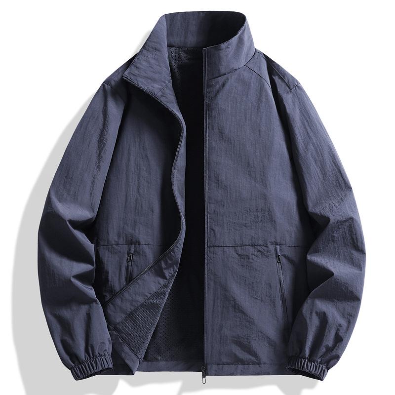 Мужская легкая куртка с воротником-стойкой больших размеров – повседневное пальто на весну и осень для отцов среднего возраста