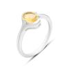 Серебряное кольцо с цитрином nano 1.113ct, вес изделия 2,51 гр (2172635)
