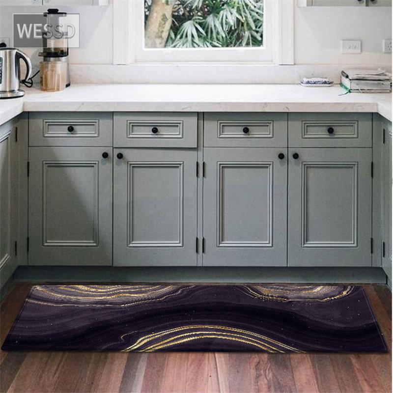 Черный, серый мраморный коврик для гостиной, противоскользящие кухонные коврики для пола, прикроватные коврики для спальни, украшение дома