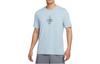 Nike T Shirts Men's Light Blue Crew Neck Moderate Straight Fit DQ1880-425
