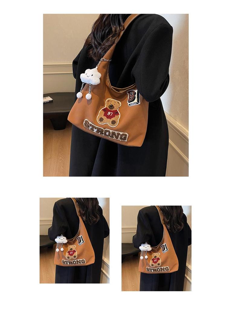 2025 Women's Casual Autumn/Winter Teddy Bear Tote – Large Capacity Shoulder Bag for Work and Class
