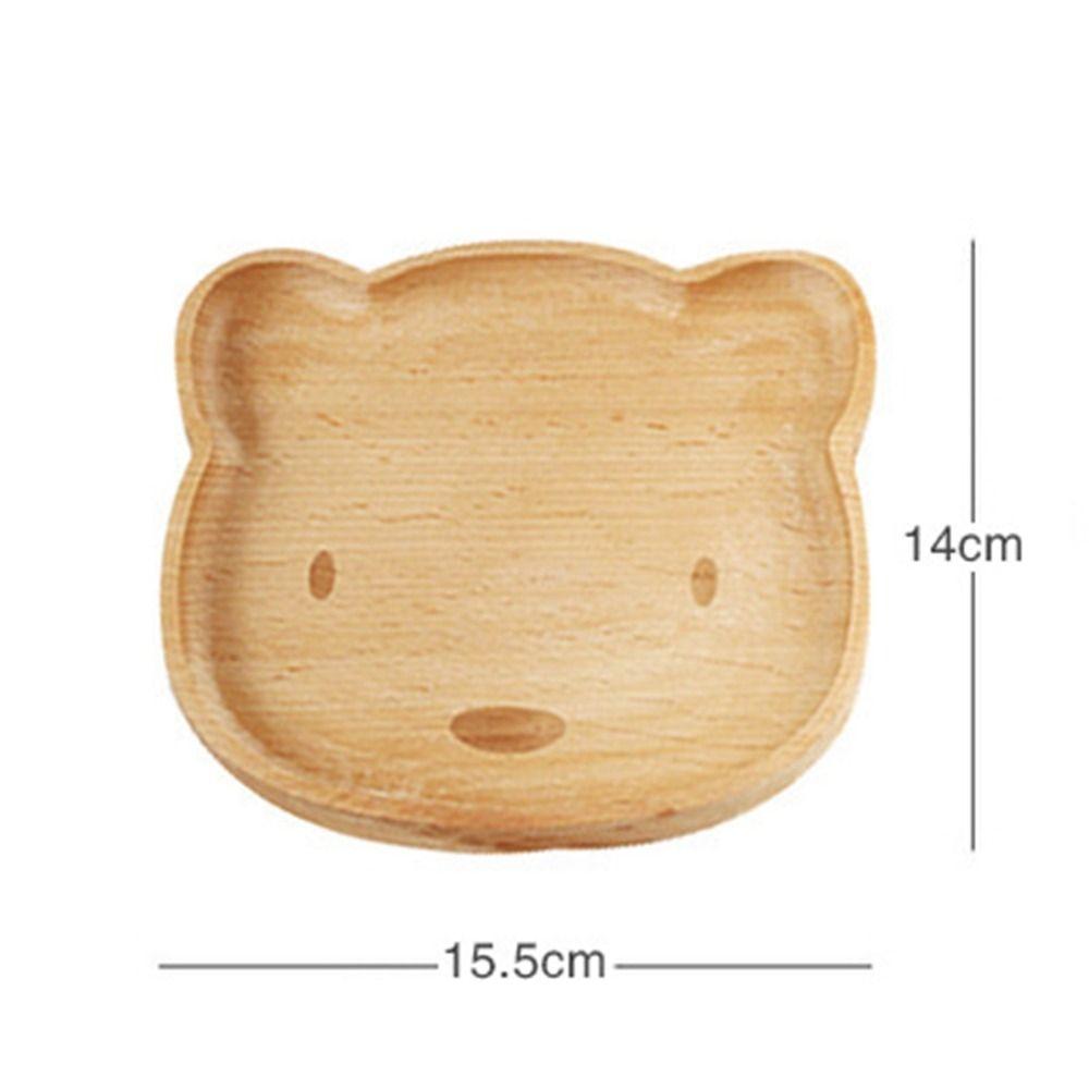 Multiple Styles Solid Wood Cartoon Dinner Tray Cute Animal Pattern Children's Rice Plate Odorless Wood Food Dishes Meal