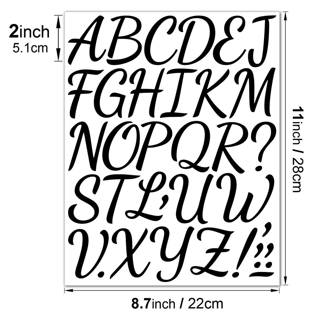 2 Inch Waterproof Self Adhesive Vinyl Alphabet Number Stickers for Gift Poster Index Journaling Scrapbooking Decals Cross border