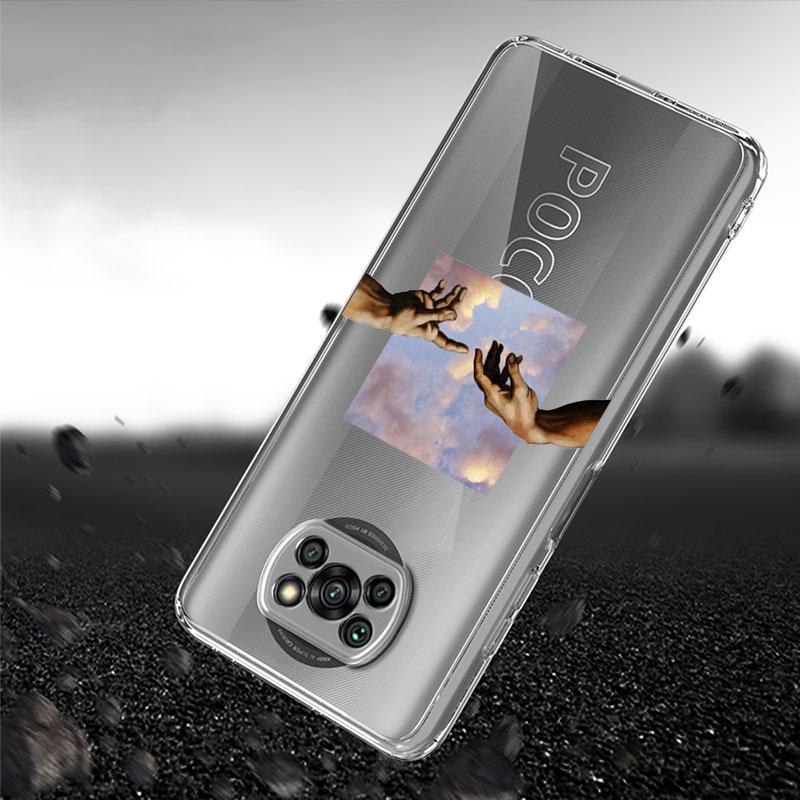Прозрачный чехол для Xiaomi Mi Poco X3 NFC M3 Pro F3 F1 11 Lite 12 Redmi Note 10 9S 8 7 9, мягкий чехол для телефона с цветами и сердцем