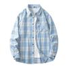 Men Shirt Plaid Loose Street Long Sleeve Casual Shirt Black Oversized Soft Shirt Spring Autumn
