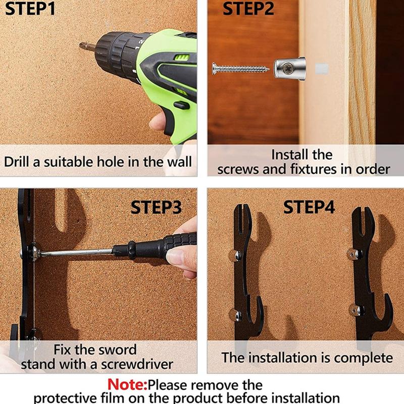 Настенное крепление 3-х уровневая подставка для меча плотность ДВП без фурнитуры украшения поддержка аксессуары основание стойка для самурая